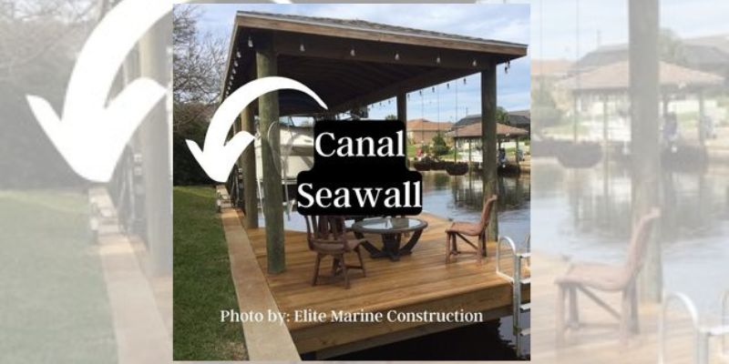 Seawall on canal in Palm Coast