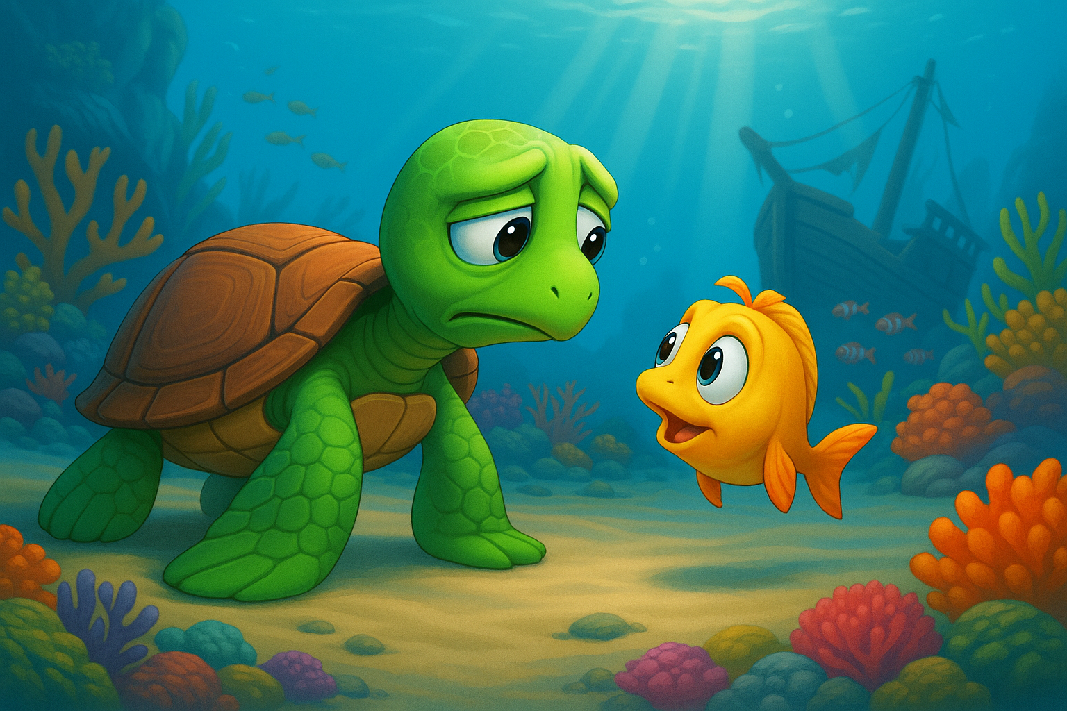 Sammy sea turtle feeling lost without Luna