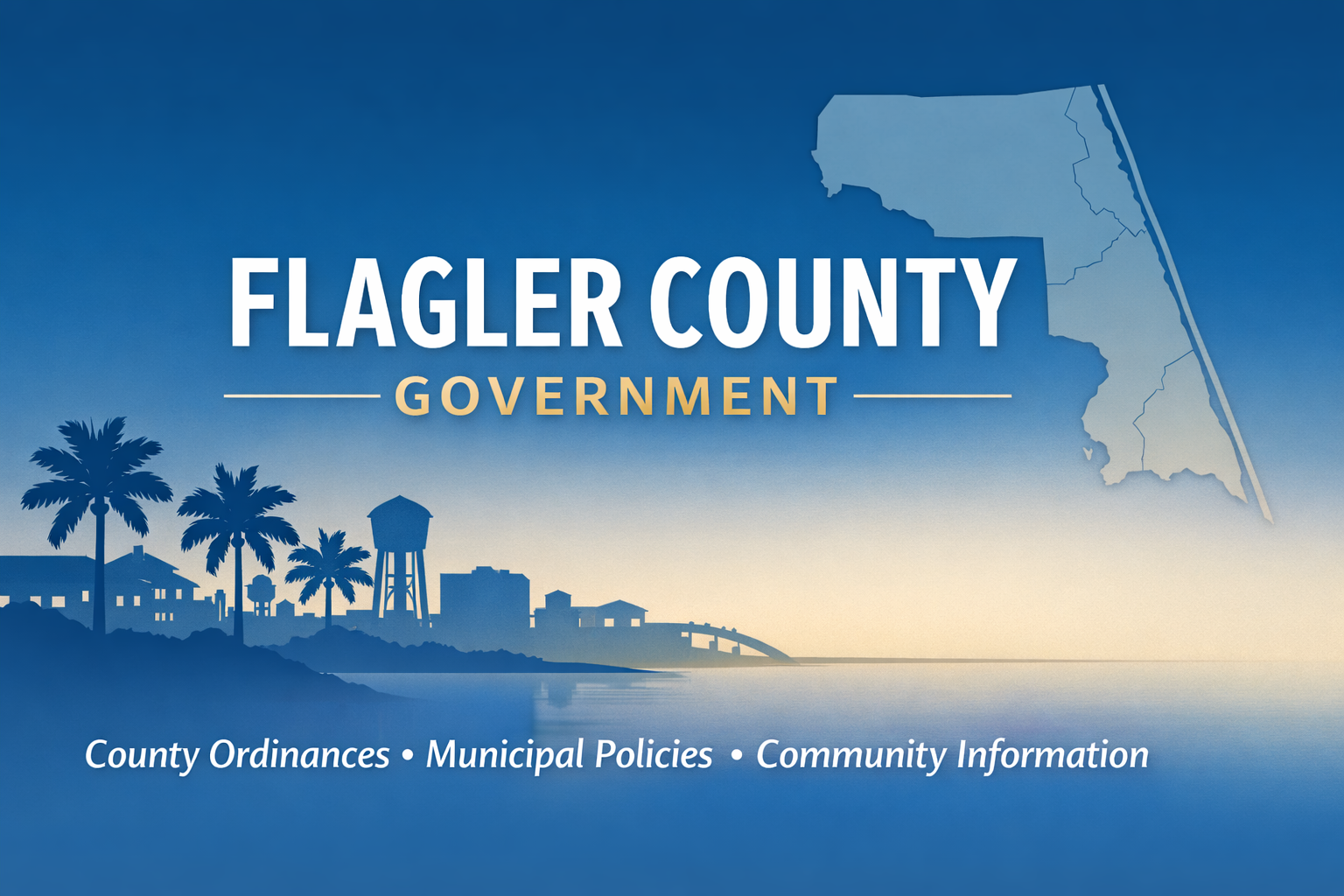Flagler County government category banner highlighting county ordinances, municipal policies, and local regulatory information for residents and communities.