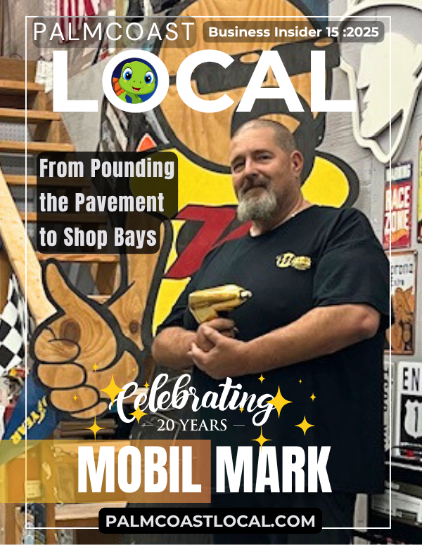 Mobil Mark Palm Coast Local Business Insider Exclusive Story Celebrating 20 Years Serving Flagler County. Mark Granam with Mobile Mark Auto Service and Repair Shop in Flagler County.