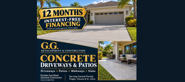 12 Months Interest Free Financing from GG Development & Construction
