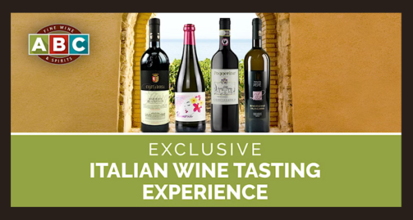 Join us for an Exclusive Italian Wine Tasting Experience at ABC Fine Wine & Spirits, where you'll explore an incredible selection of wines sourced from all over Italy, available exclusively at ABC.