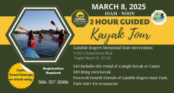 Enjoy the serenity of being on the water while observing the native flora and fauna in their local habitat. All levels of experience are welcome in this two-hour guided paddle. | Palm Coast Loc