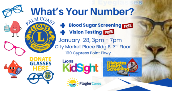 Free Vision & Blood Sugar Screening – Palm Coast Lions Club | Flagler Cares Community Health Event