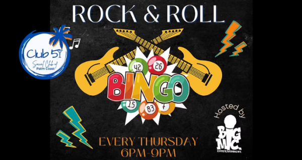 Rock N Roll Bingo at Club 51 Palm Coast – Thursday, 6:00 PM – 9:00 PM