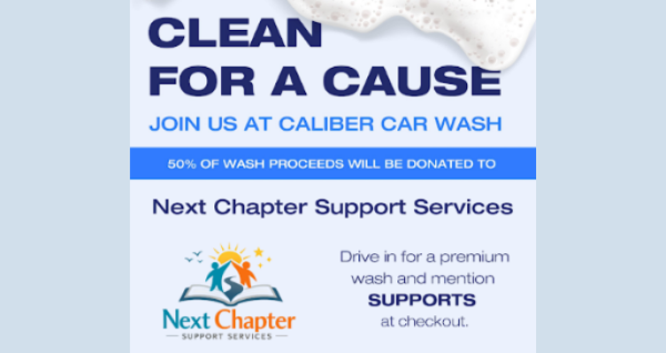 Clean for a Cause with Caliber Car Wash and Next Chapter Support Services