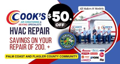 Cook's Air Conditioning Repair Savings in Palm Coast