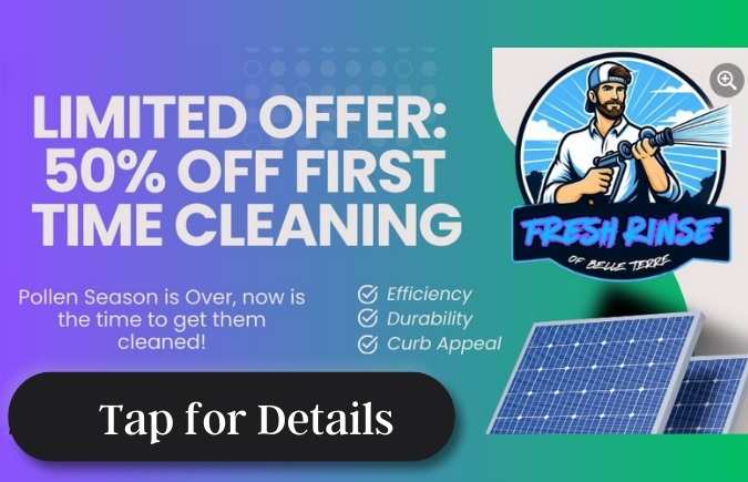 Solar Panel Cleaning Discount - Fresh Rinse of Belle Terre